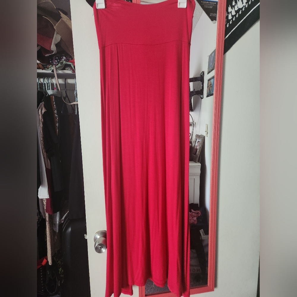Red Maxi Skirt